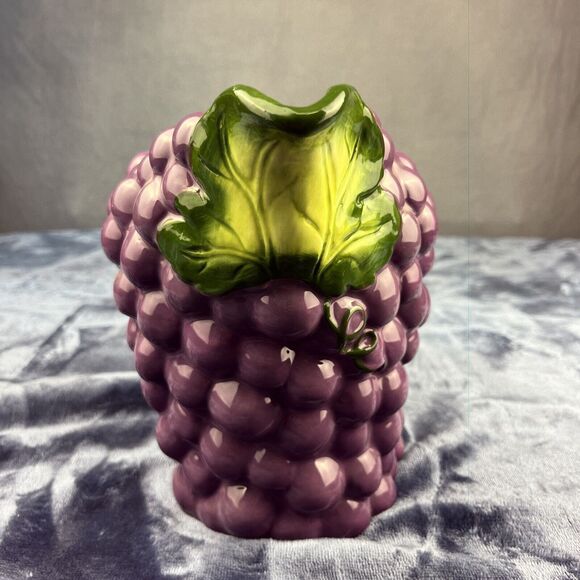 Vintage Grape Pitcher Martha Stewart Collection For Macys Ceramic 8" T x 11" W - Picture 5 of 9